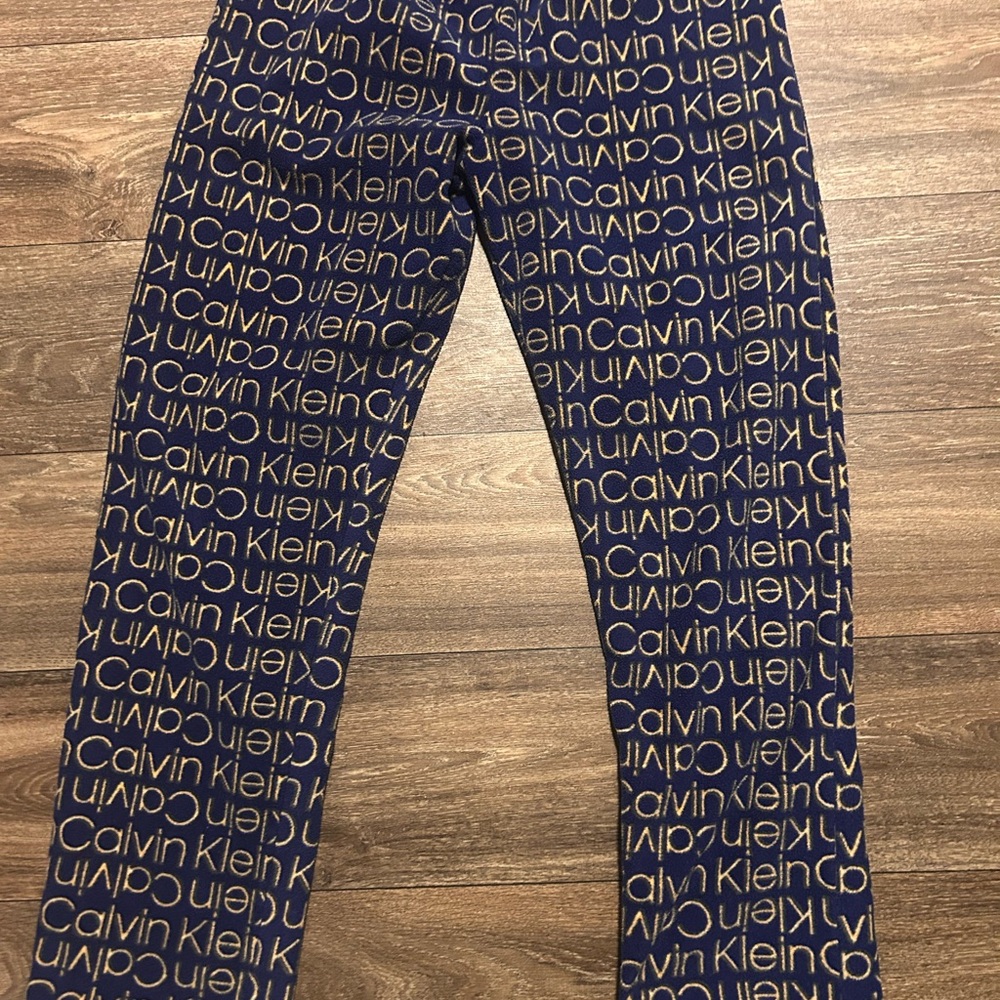 Calvin Klein Blue Leggings with Graphic Design